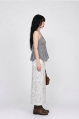 LACE BREEZE BUTTON CAMI TOP (WHITE, VIOLET GRAY 2COLORS!)