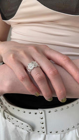 Silver daisy open ring