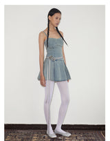 rirri SS Distressed Stone-Wash 100% Cotton Stretch Denim Camisole Dress - Casual Edit