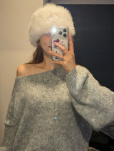 [MADE] ELLEN WOOL UNBALANCED OFF-SHOULDER KNIT
