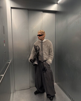 PUSH PUSH PP STRIPES PANTS ストライプワイドパンツ（ブラック）