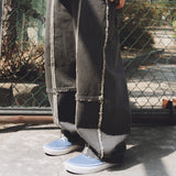 Ragged denim pants / Black