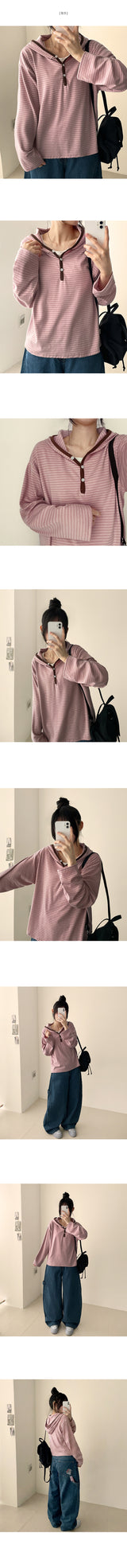ロジンカラーマッチングスナップダンガラ―フードTシャツ