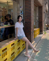 Lemin denim shorts