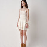 Punching Tiered Dress (Cream)