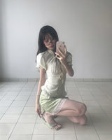 [ 6cm ] monet flip square wedge flip-flops
