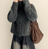 Hani cozy high neck button cardigan