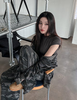 [U-BASIC] キャップスリーブクロップ半袖