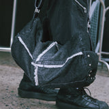 DENIM BARREL BAG