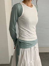 Dasone Sleeveless Layered Tee Set