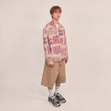 ethnic paisley open collar shirt_purple