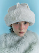 FUR TOQUE HAT IN SUEDE CREAM