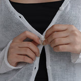 [Arev] V-neck See-Through Long-Sleeved Cardigan - 5 colors