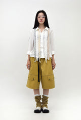 (UNISEX)Belt-Free Bermuda Pants