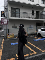 シースルーオーバーフィットニットケープ