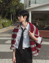 [wool21%] スウェイマルチストライプカーディガン