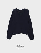 アゲインベーシックコットンルーズフィットⅤネックニット (5color)