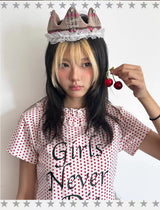 Escape Paradise Loveplayshop "Girls Never Die" Red Polka Dot Short Sleeve Shirt