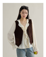French Ruffle Cuff Romantic Blouse