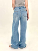  2ND REORDER BUKAY EMBROIDERY SLIM WIDE DENIM PANTS code 25102
