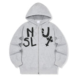 Dot Cross 2way Zip-Up Hoodie - 2COLOR