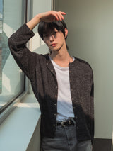 Nova Crop Heathered Round Cardigan