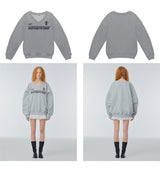 V-neck emblem-print sweatshirt