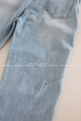 Lace to Buckle Light Blue Wide Pants