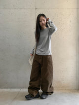 Achu Brushed Basic Round Long Sleeve Tee