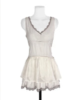 [ limited quantity / ♡made♡ ] enthea antique satin & lace short ops