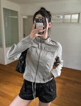 アッシュスナップツーボケットスリムフィールドジャケット