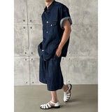 [SET UP] String denim bermuda pants (2color)