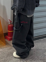 martin embroidered double-knee pants