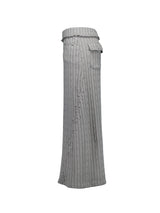 KNIT STUDDED LONG SKIRT / GRAY