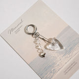 Clear Heart Resin Keychain Bag Charm