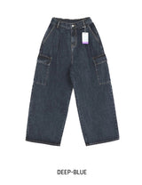 [U-DENIM/Planning Products] Summer Pintuck Wide Cargo Denim Pants