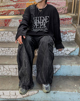 ヒドシックオーバーサイズニットロングスリーブTシャツ