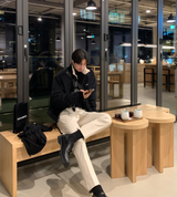 エカコーデュロイオーバーフィットクロッピードパデッドナイトトップ