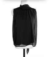 top pure halter tie bl + chiffon shirring sk set