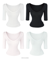 Suzy 3/4 sleeve top (4color)