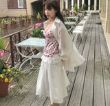 frenche belt lace long sk