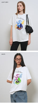 ダンシングキャットオーバーフィット半袖Tシャツ