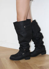 SHIRRING BELT LOOSE BOOTS (2color)