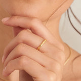 [Stefanie Michova, Girls' Generation Hyoyeon Worn] スムースツイストシンバンド925シルバー+ 14kゴールドメッキ調整可能サイズリングR038-01G