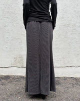 RAW EDGE LONG SKIRT (BLACK) WOMENS