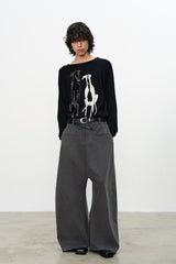 Jacquard Twin Dogs Knit Sweater