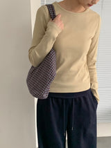 26SS★ [BAONHAUS] ベニールラウンドリブ長袖Tシャツ