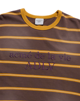26SS ストライプウォッシュ加工ポイントロゴ半袖Tシャツ