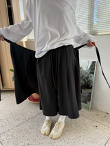 wrap skirt + pleats pants