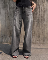 Yield linen denim pants
